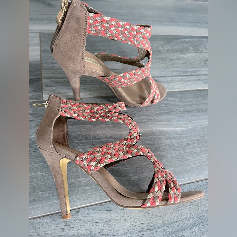 Beige & Coral Heels